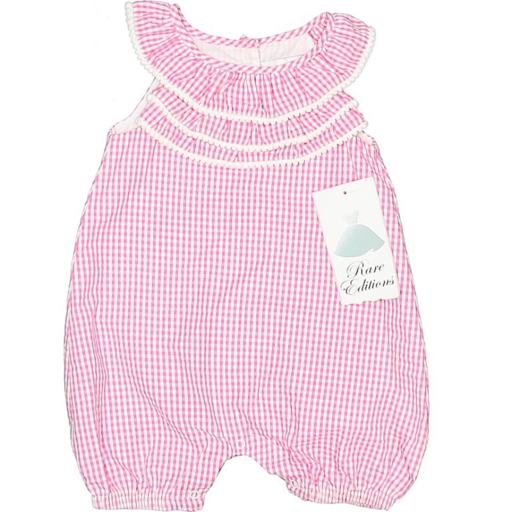 NWT Rate Editions Boutique Gingham Romper Sz. 12 M